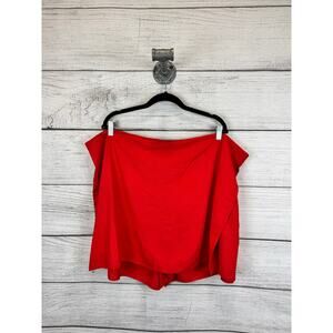 Old Navy Plus Size Red Linen Blend Faux Wrap Skort Size 3X